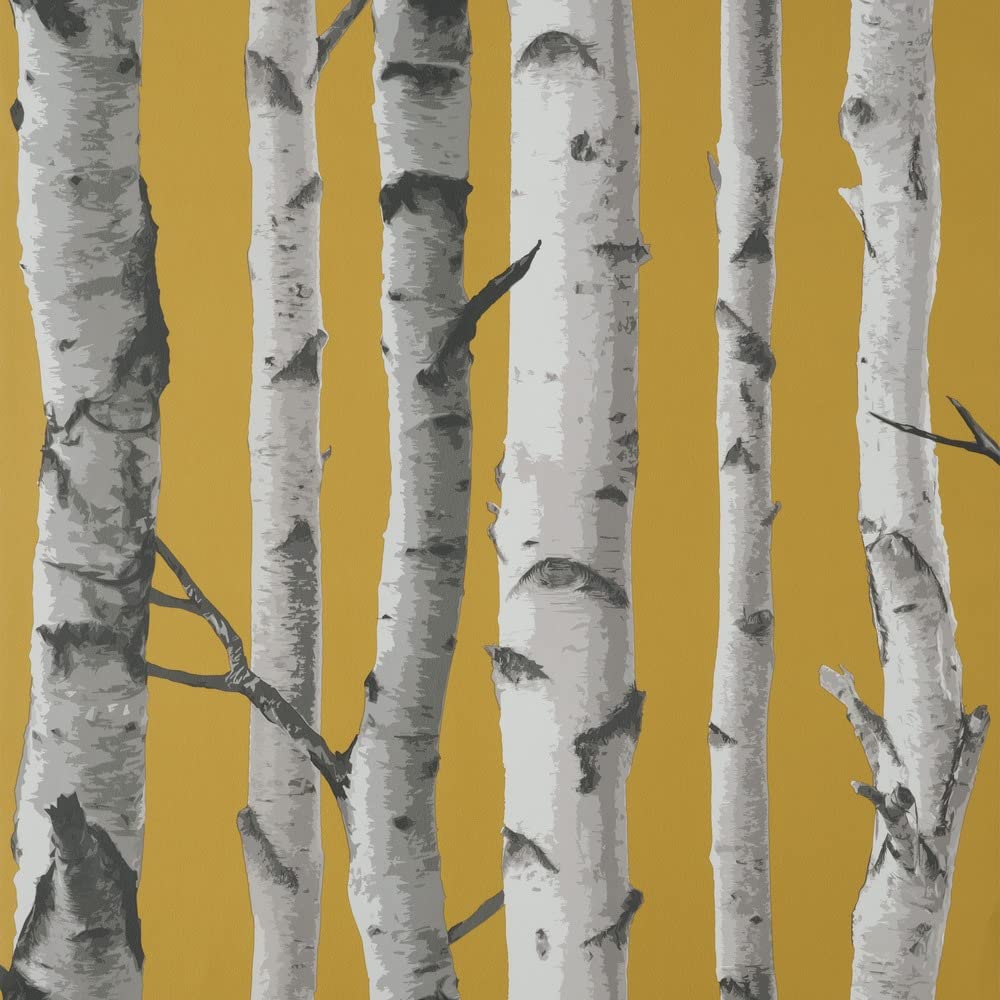 Fine Decor UK Birch Trees SW Mustard
