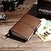 Refillable Handmade Travel Journal, Leather Travelers Notebook Journal for Men & Women, Perfect to Writing, Gifts, Travelers, Small, Passport Size, 5.2 × 4 Inches - Brown