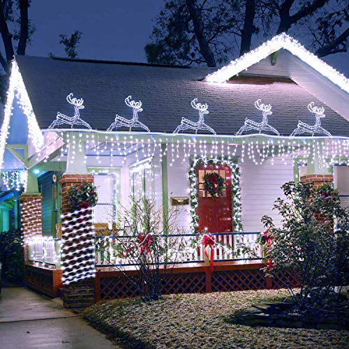99Ft LED Rope Lights Outdoor, 500 LEDs Fairy String Lights Plug in 8 Modes, Dimmable, Super Durable, Waterproof String Lights Outdoor Indoor for Patio Wedding Christmas, 2 Remote Control (White)