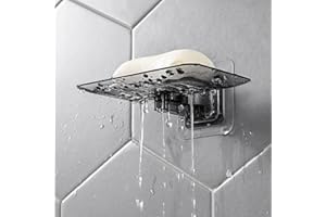 1PCS Mounted Bathroom Shelves Rectangular Rack Wall Hanging Bathroom Soap Shelf Organizer Accessories,13.4x8.7cm (Black)