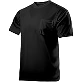 JORESTECH Safety High Visibility Orange or Yellow Short Sleeve Work T Shirt with Chest Pocket, Moisture Wicking Fabric