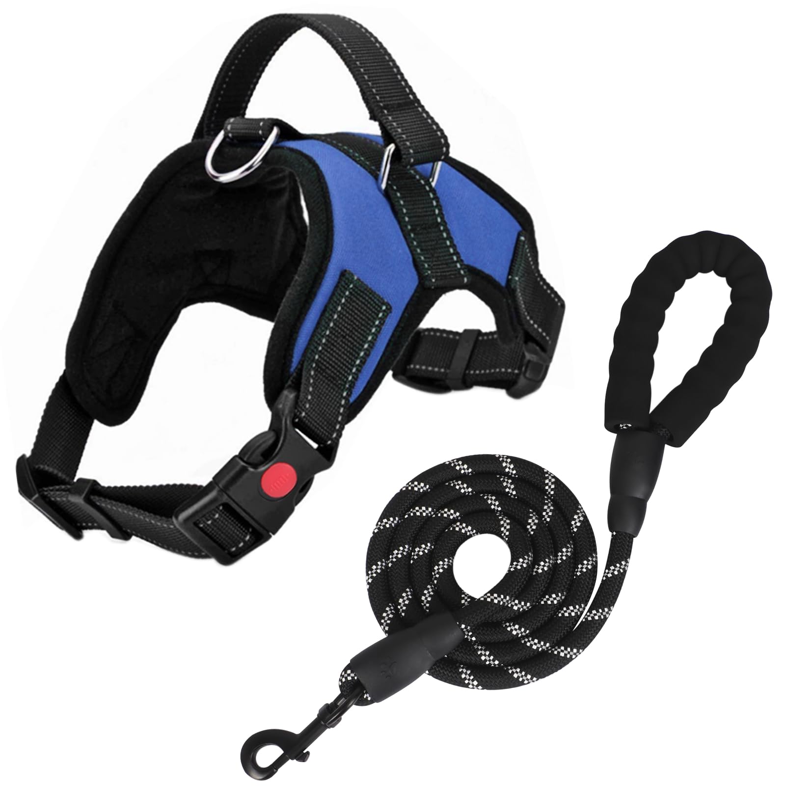 FYY Dog Harness No Pull - Breathable Adjustable Pet Vest With Lead, Reflective Oxford Easy Control Dog Harness with Sturdy Handle for Small Medium Large Dogs S-Blue — image 1