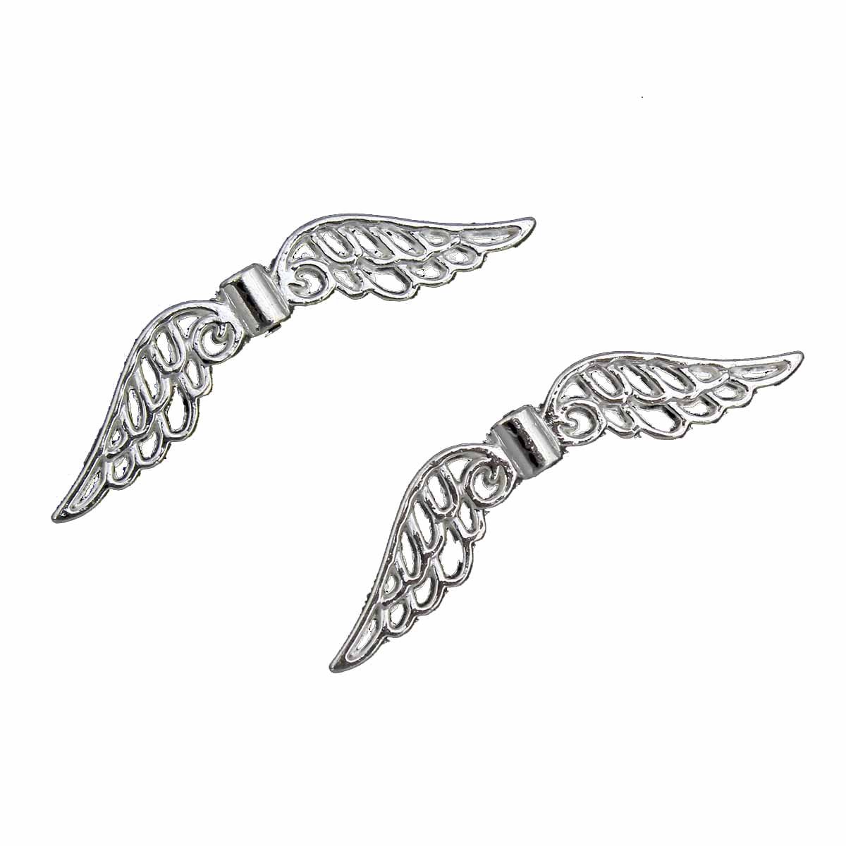 Angel Wing Metal Beads Angel Wings Beads 32 mm Metal Spacer Silver Jewellery Parts Crafts M486