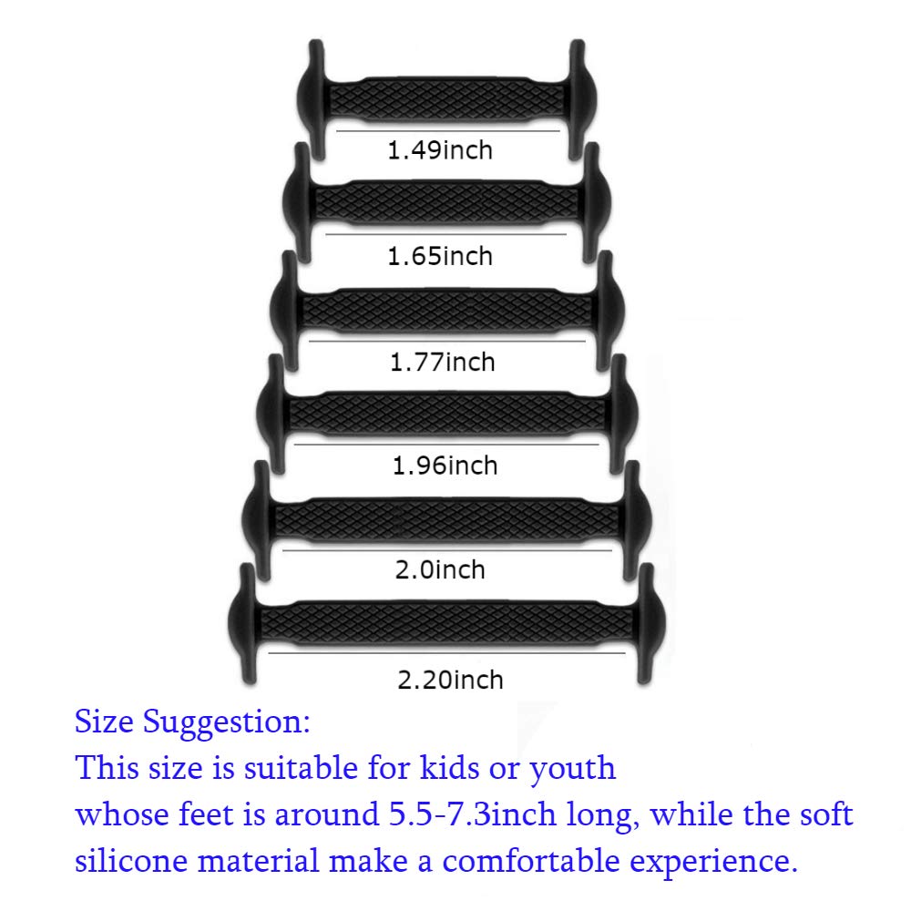 Shackcom No Tie Shoelaces for Men, Women&Kids-Elastic Tieless Shoelaces Adults Sports - Flat Waterproof Stretchy Silicone Shoe Laces with Multicolor for Causual Shoes and Athletic Running Shoes-Eliminate Loose Shoelace Accidents