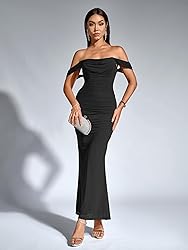 KUTUMAI Off The Shoulder Maxi Long Dress Corset