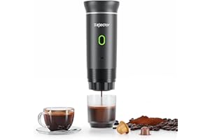 KEJECTOR Portable Battery Coffee Maker Espresso Machine, 20 Bar Nano Car Travel Coffee Mini Espresso Machines Self-Heating Electric Espresso Maker, USB-C 3-in-1 Ground Coffee & NS Capsule Pod RV Hiking Camping