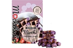 Mochiholic Gluten Free Ube Mochi Waffle Mix - 12 Ounce | Healthy Snack, Low Calories | Made with Organic Ingredients and Essential Nutrients | Healthy Breakfast Food - 1 Pack