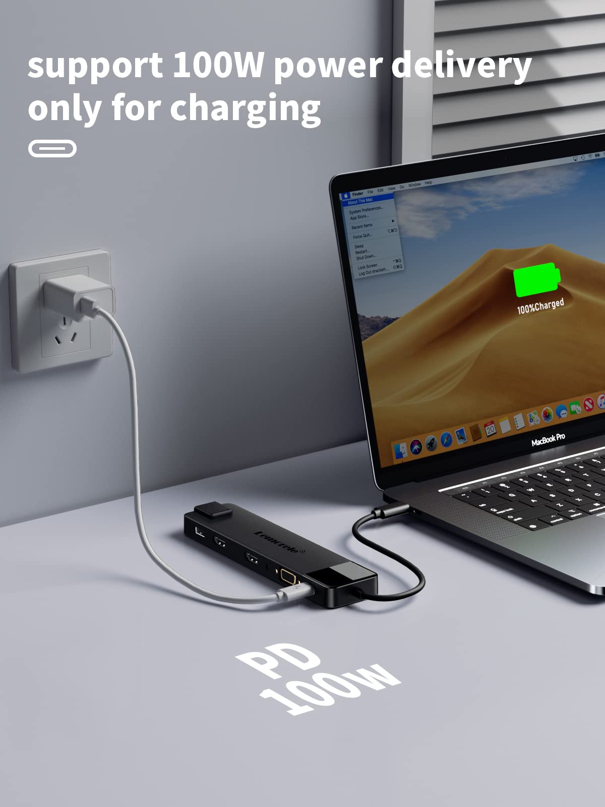 Docking Station USB C Hub 3 Display-2026 Upgrade mit Dual 4K HDMI, VGA, 1000M Ethernet, 4 USBA 3.0/2.0, 100W PD, SD/TF, AUX 3.5mm Multiport Adapter für Windows/Mac/Dell/HP und mehr Typ C Geräten 5