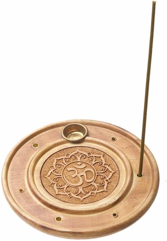 Tibetan Spirit Om Lotus Flower 10cm Incense Sticks & Cones Burner Stand