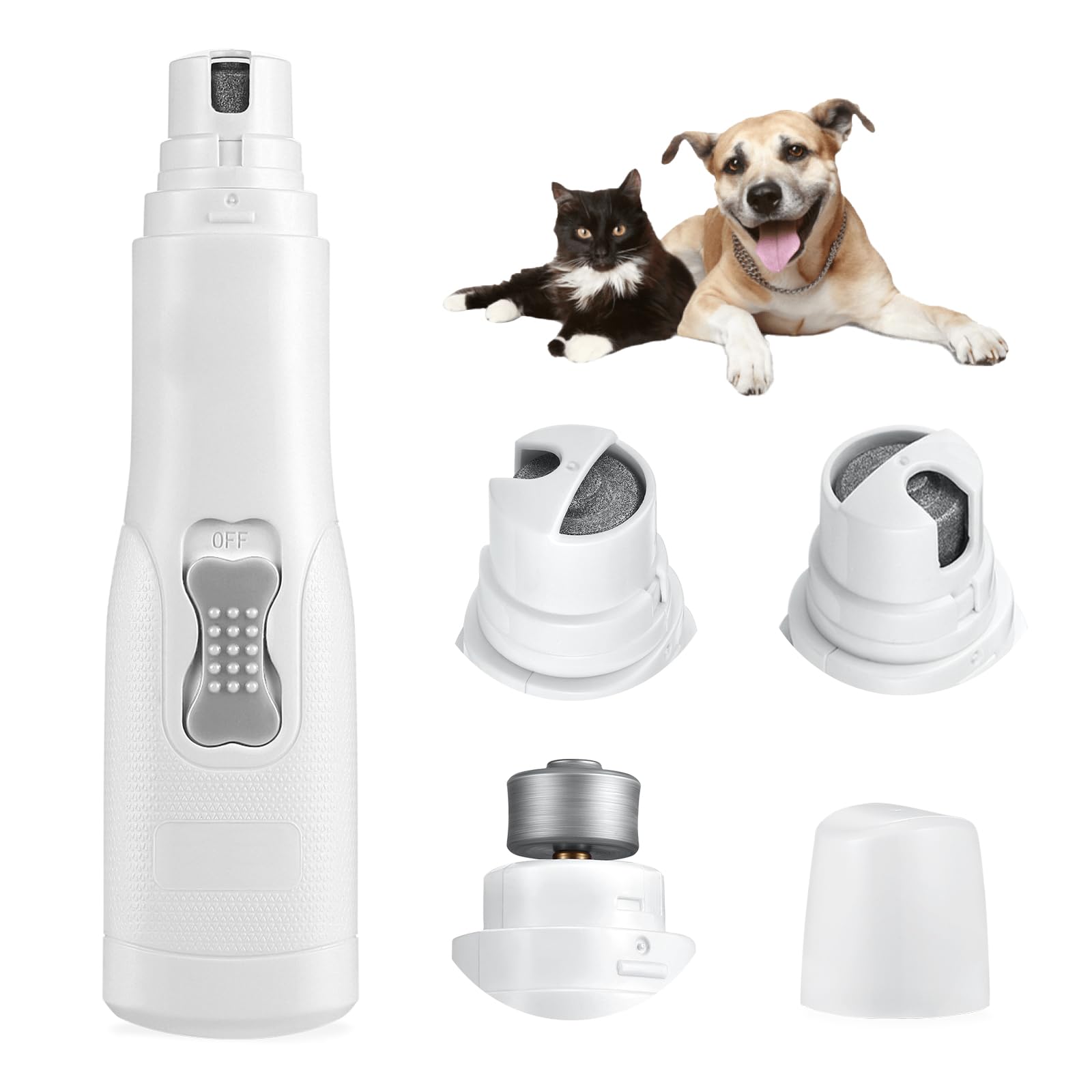 Brifit Dog Electric Nail File Grinders, Ultra Quiet Pet Nail Trimmer, Pet Nail Clippers with Long Working Time, Nail Grinder for Dogs, Cats, Pet and Other Medium & Small Pets
