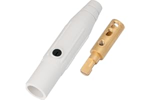 Marinco CLM2M-B CLM Cam Type, Series 15 Mini Inline, Single Pin Connector, 150 Amp, 600 Volt, 8 - #2 AWG, Male - White (B)