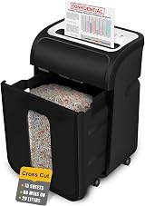 VidaTeco Cross-Cut Paper Shredder 15 Sheet 60 Min Heavy Duty 20L Bin P-4
