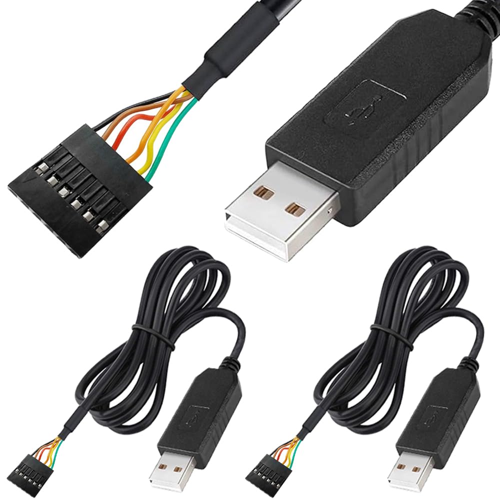 Photo 1 of DKARDU USB to TTL Serial 3.3V Adapter Cable, USB Male Plug to TX RX Signal 0.1 inch Pitch Female Socket with UART IC FT232RL Chip for Windows 10 8 7, Linux, for Mac (1.8m/6FT)
