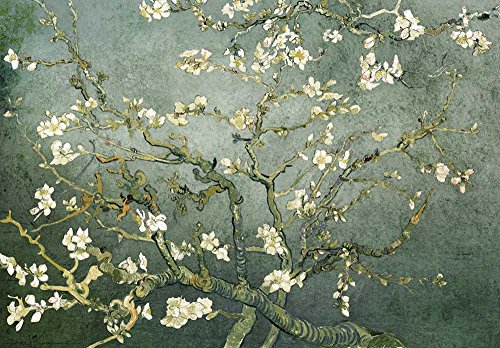 wall26 - Teal Almond Blossom by Vincent Van Gogh - Wall Mural, Removable Sticker, Home Decor - 100x144 inches