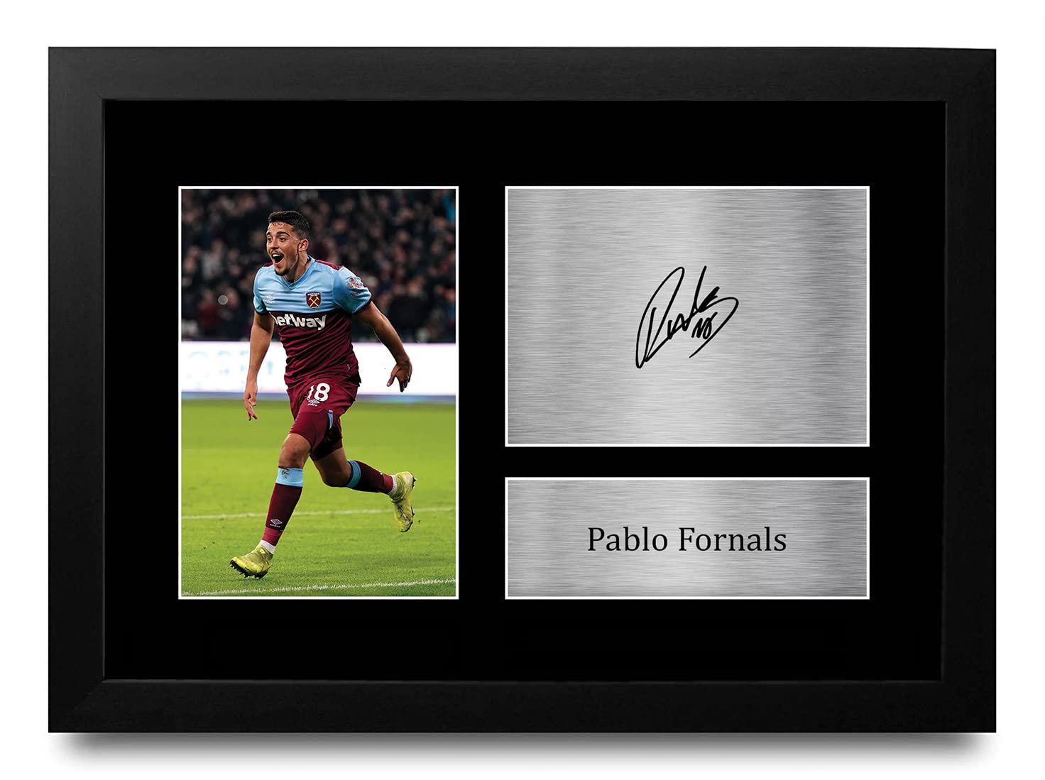 HWC Trading FR A4 Pablo Fornals West Ham United Gifts Printed Signed Autograph Picture for Football Fans and Supporters - A4 Framed