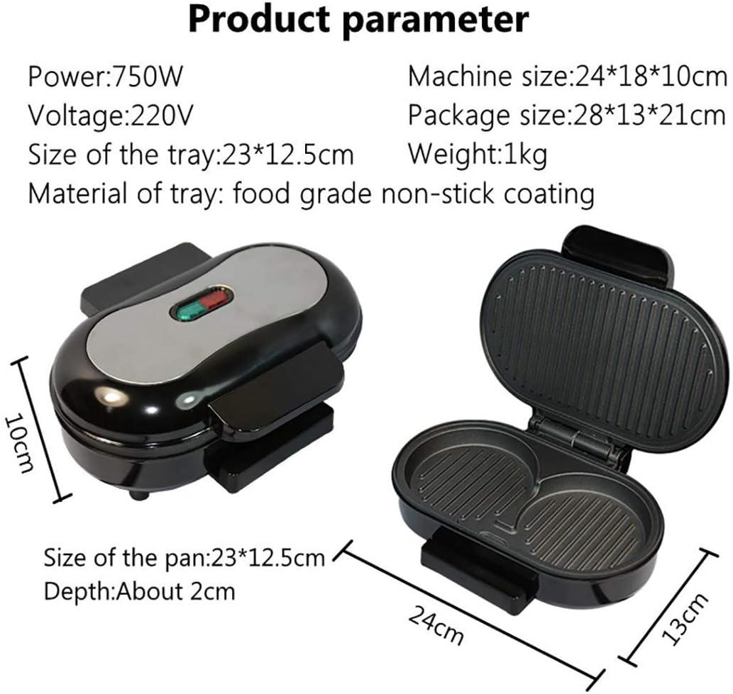 review XBR Barbecue Grill 750W Electric Barbecue Grill Fried Egg Burger Machine Non-Stick Flat Bottom Household Frying Pan Suitable for Family Gathering, 23.5 10cm