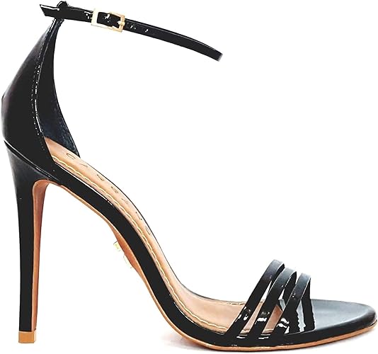 sandalia salto fino verniz