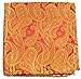 Paul Malone Necktie, Pocket Square and Cufflinks 100% Silk Gold Red Paisley