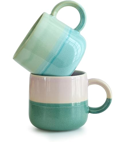 Amazon.com: TERESA'S TEASET Juego de tazas de café de cerámica con