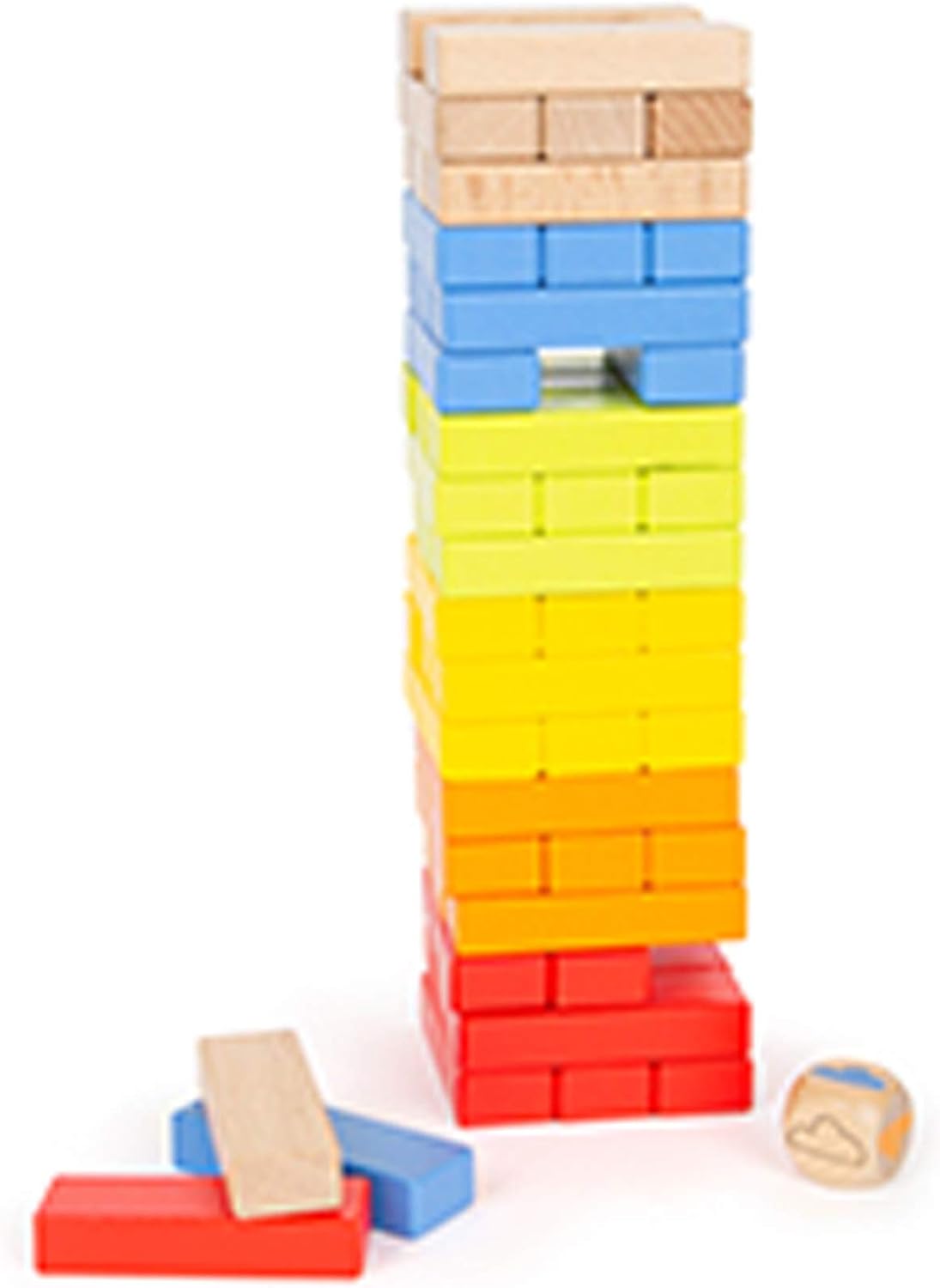 Small Foot 11692 Rainbow Wobbly Tower, motor activity toy, for ages 3+ years
