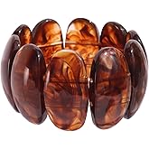 HIIXHC Resin Stretch Bangle Bracelets for Women Acrylic Beads Stretchable Bracelets Wide Irregular Geometric Wristband Summer Beach Jewelry for womens vacation outfits