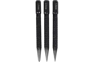 DWUWW 3Pcs Black High-Carbon Steel Center Punch Set 10cm Non Center Punch for Alloy Steel Metal Wood Marking Drilling Tool Center Punches Punches Tools Hand Power and Hand Tools(3 Size)