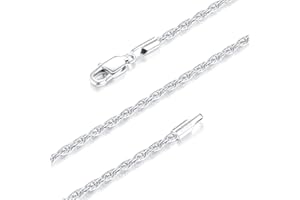 Andsion Solid 18K Gold Over 925 Sterling Silver Chain Lobster Clasp Rope Chain Necklace for Women Men Boys, 1.5MM & 2.5MM Shiny & Sturdy Women's Chain Necklace 16/18/20/22/24/26 Inch