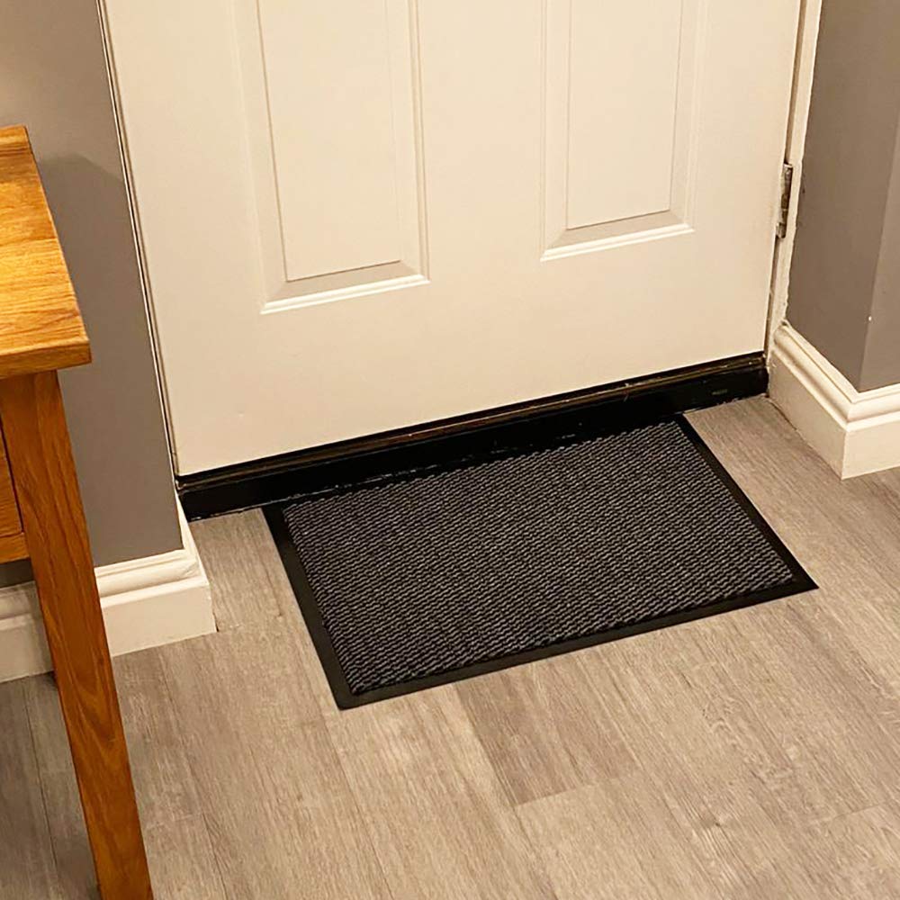The Shopfitting Shop Dirt Trapper Door Mat Indoor & Outdoor - Non Slip Rubber Backing Carpet and Floor Mat for Home, Kitchen & Offices Multi Colour and Sizes Heavy Duty (Grey, 40cm x 60cm)