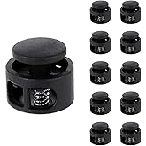 Apausvcm 10Pcs Shoe Lace Tie Locks, Plastic Elastic Cord Locks for Drawstrings Double Hole Spring Shoelace Clips for Clothing