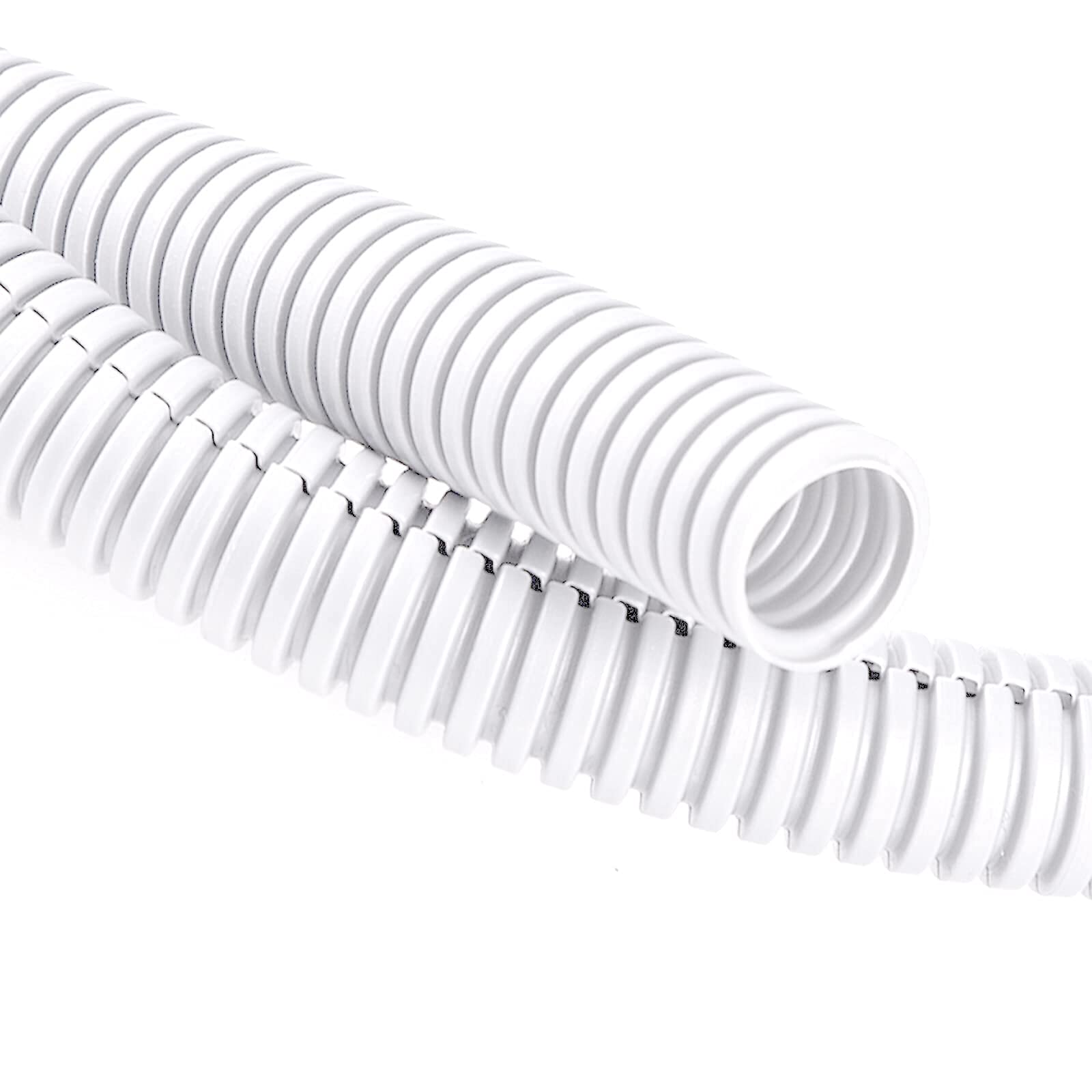 ZhiYo 20FT 1/4” Wire Loom Split Tubing Auto Wire Conduit Flexible Cover, White — image 1