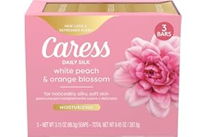Caress Beauty Bar Soap For Noticeably Silky Soft Skin Daily Silk Extract and Floral Oil Essence 3.15 oz 3 Bars