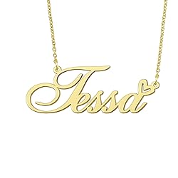 BYBWBL Tessa Name Pendant Necklace 18k Gold Plated