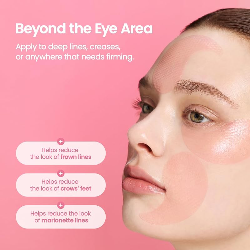 Collagen Peptide Under Eye Patches, Patchs Yeux Hydrogel aux Peptides de Collagène, Pour Cernes, Poches et Ridules, K-Beauty Coréenne, 60 Patchs