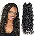 6 Packs Goddess Locs Crochet Hair Wavy Curly Faux Locs Crochet Braids Synthetic Hair Extensions Dreadlocks Crochet Locs Low Temperature Braiding Hair (14