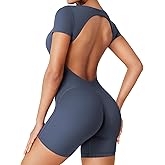 YEOREO One Piece Workout Jumpsuits Rompers For Women Xylia U Neck Sexy Backless Bodysuit Hidden Scrunch Butt Jumpsuit