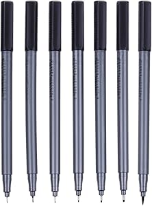 Lictin Black Waterproof Fine Liner Pen, Fine Line Pen, Line Maker Sketching Drawing Pen, Pack of 7