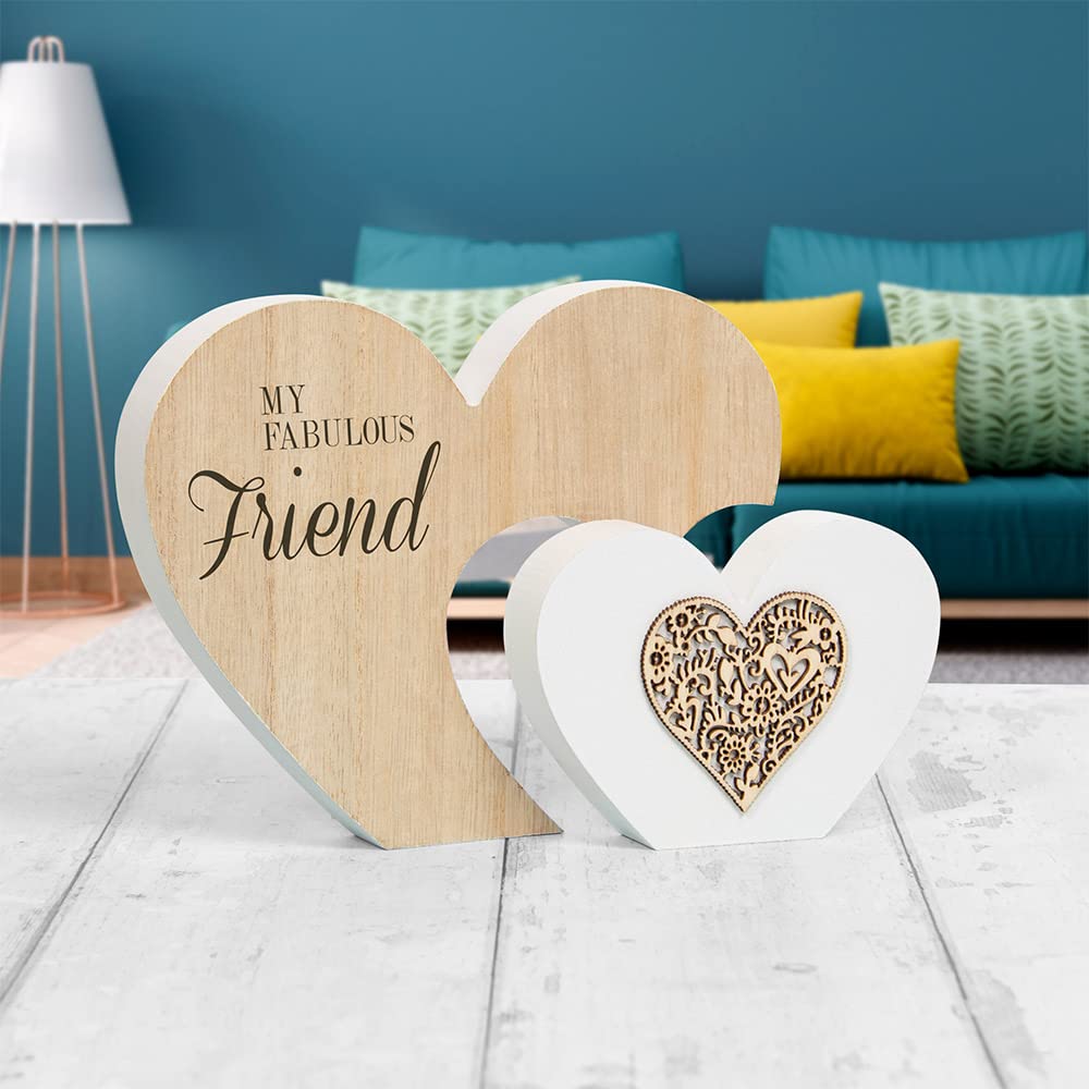 lesser and pavey LP45134 Plaque | Double Heart My Fabulous Friend | 1 Piece-22x3x16 cm Accessory, Multicolored