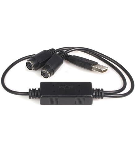 CRAFT WORLD USB Keyboard To PS2 Adapter,PS/2 6 Pin Mini-DIN Male To USB