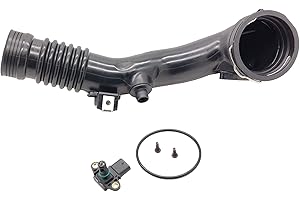 OKAY MOTOR Air Turbo Induction Pipe Rear Duct w/Sensor for 2011-2017 BMW 535i 640i 740i X5 X6 3.0L N55 13717609811 13-71-7-609-811