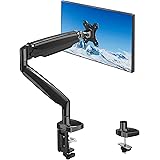 MOUNTUP Single Monitor Desk Mount, Premium Fully Adjustable Gas Spring Monitor Arm for 22-35 Inch Flat Curved Computer Screen