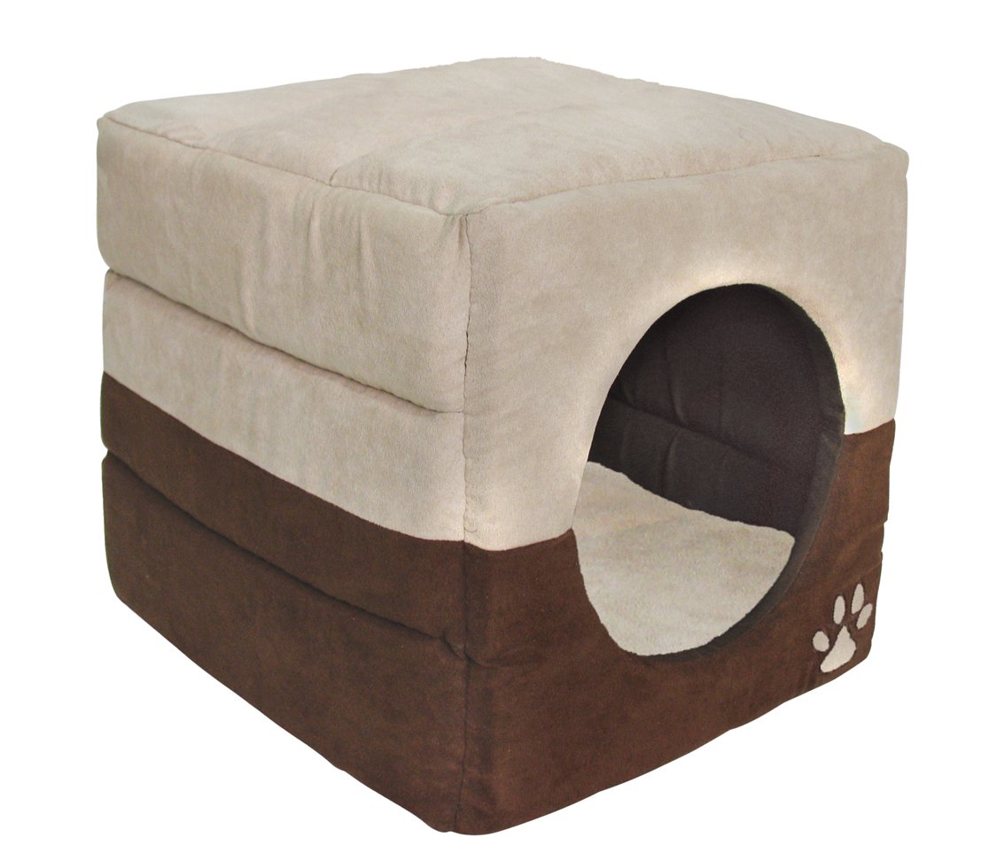 Dehner Cats and Dogs and Luca 2 in 1 – 35 x 35 x 35 cm Polyester Brown