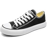 OPOEE White Sneakers for Women Low Top Canvas Sneakers,Lace-up Canvas Shoes,Casual Tennis Walking Shoes Men's Canvas Shoes Womens Sneakers