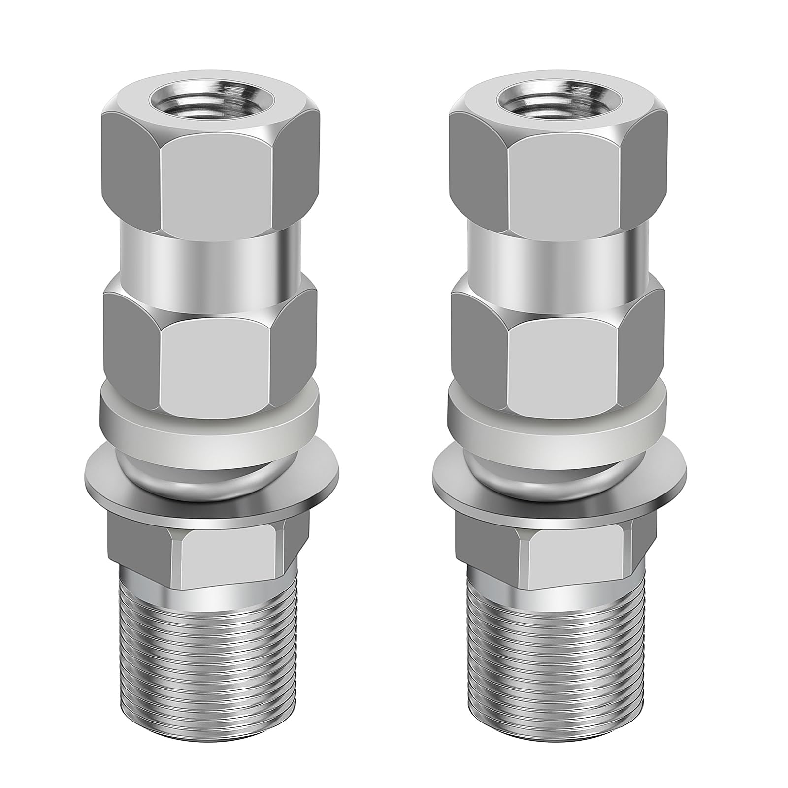 Photo 1 of 2 Pack Universal Heavy Duty CB Antenna SO-239 Stud Mount, Standard 3/8 x 24 Threaded CB Antenna Stud Mount Adapter
