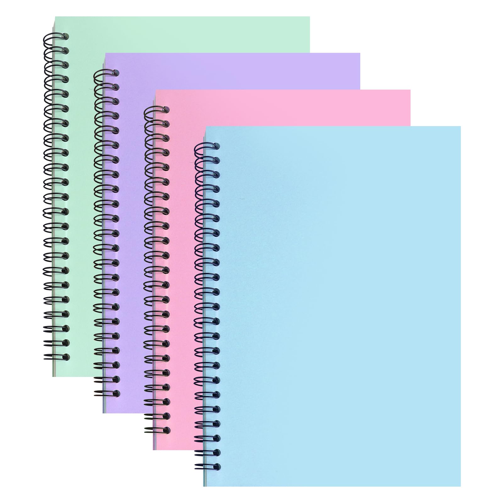 ABCDPP 4 Packs Spiral Notepad A5, A5 Notebook, 100 Pages/50 Sheets Colorful Cover Wirebound Notebooks Bulk Journals, 14 CM * 21 CM Lined Notebook for Business Office School Travel