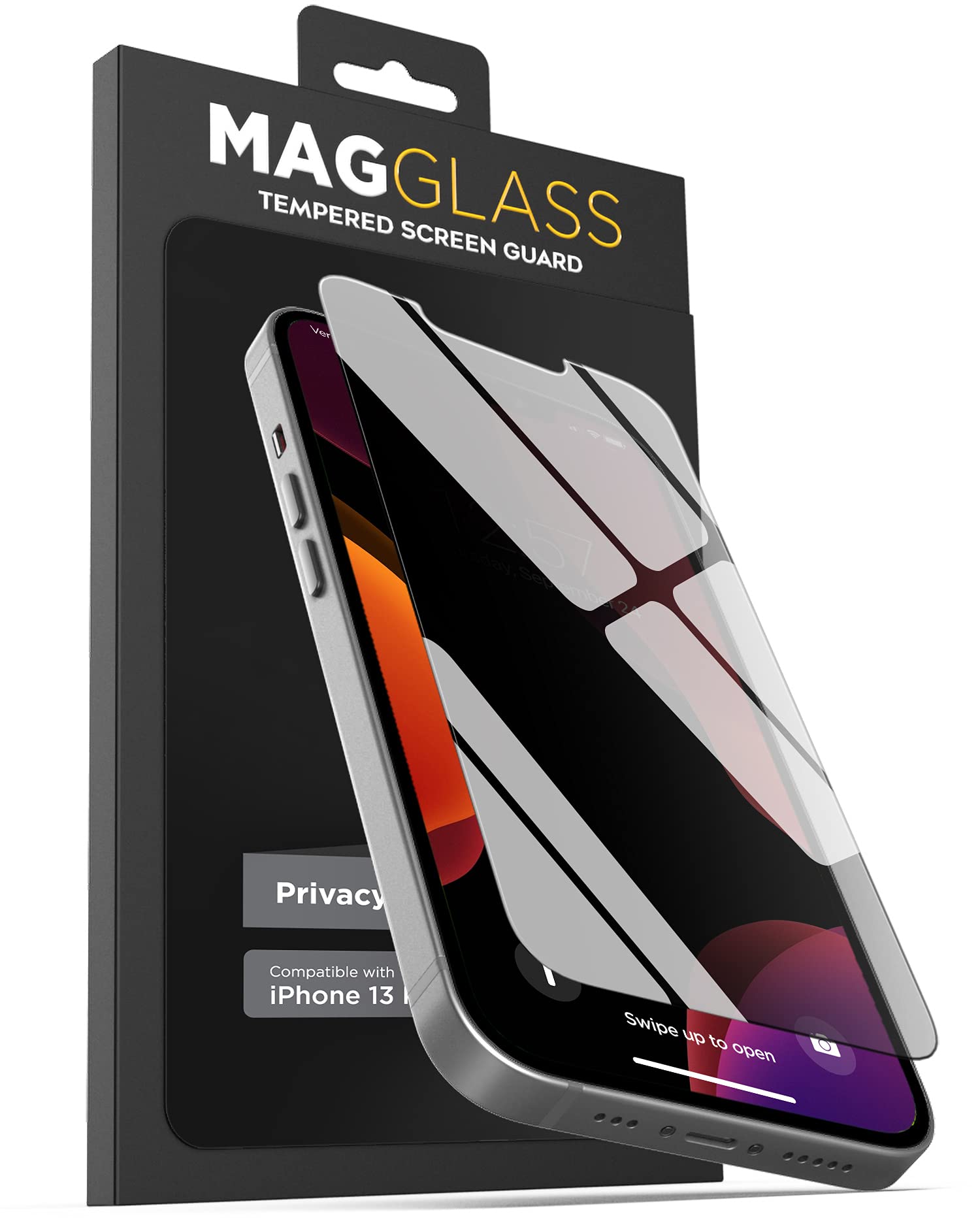 magglass Privacy Screen Protector Designed for iPhone 13 Pro Max Tempered Glass (Anti Spy) Full Coverage Display Guard (Case Compatible) — image 1