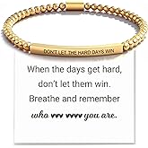 72ore Don't Let The Hard Days Win Bracelet Beaded Adjustable Turquoise Inspirational Gifts Bracelet for Women