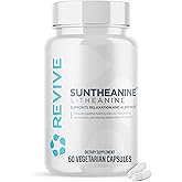 Revive MD Suntheanine L-Theanine Supplement for Men and Women - Supports Fatigue & Brain Function for Calm Mood, Mental Clarity, Focus & Relaxation - Vegan & Gluten-Free (60 Capsules, 60 Servings)