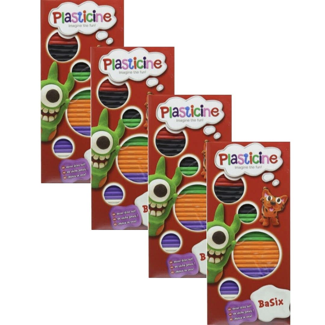 Plasticine 4 X Basix 6 Colour Pack