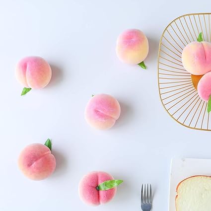 Justoyou Fake Fruits Artificial Peaches Lifelike Simulation Peach