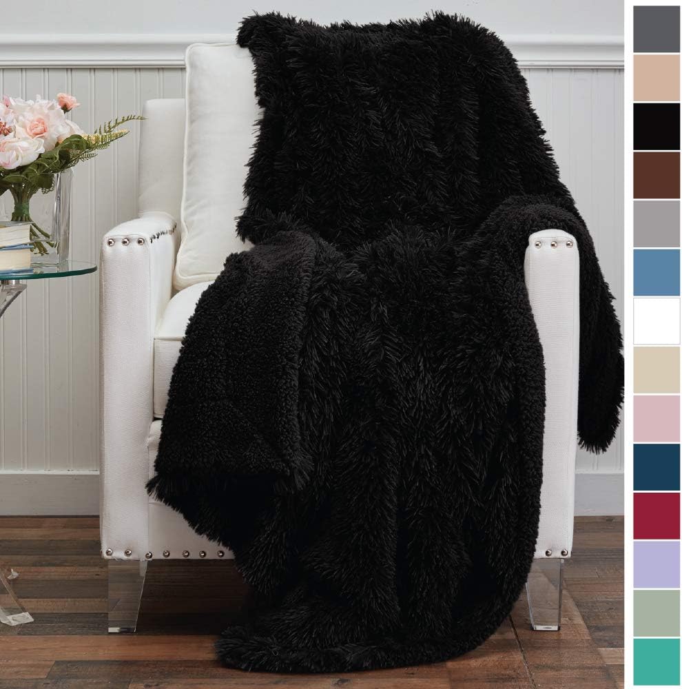 The Connecticut Home Company Luxury Shag Bed Throw Blanket